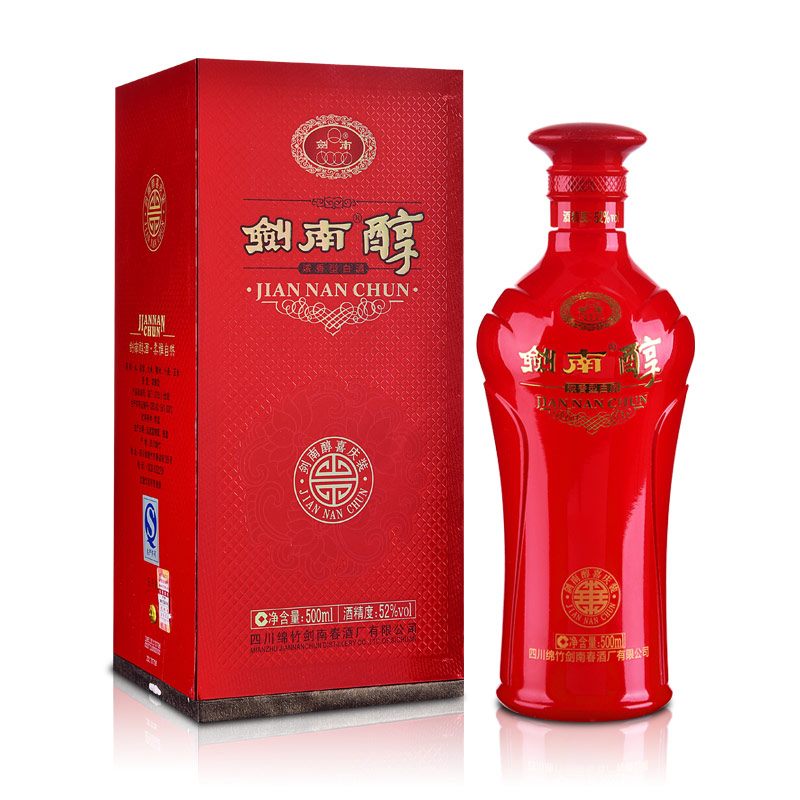 52°剑南春剑南醇（喜庆装）500ml（6瓶装）