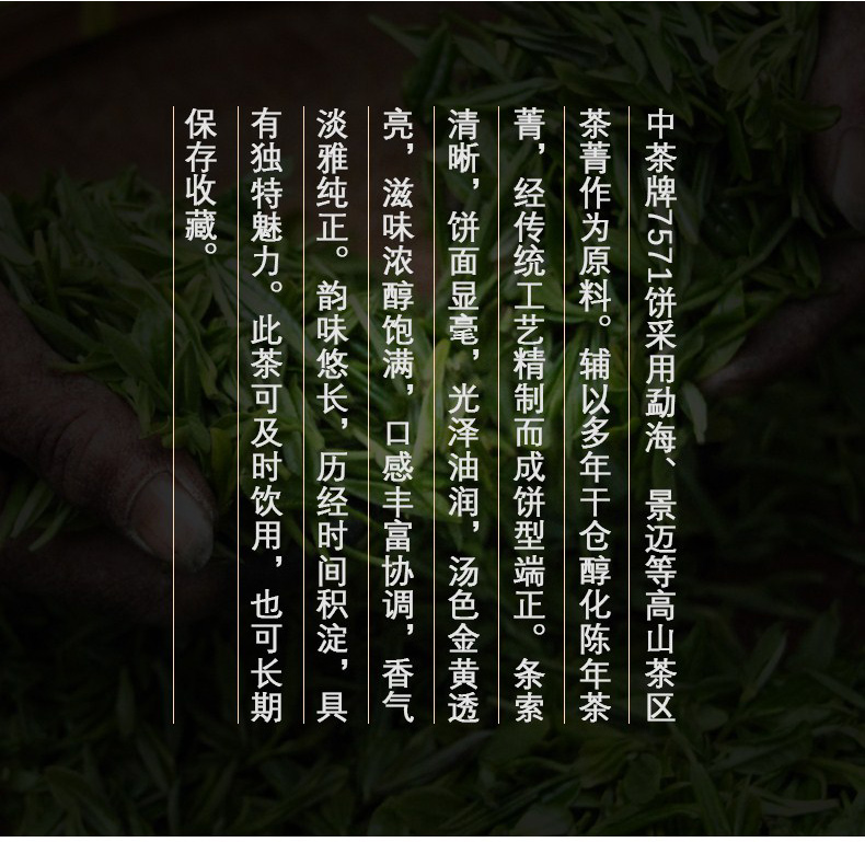 中茶普洱熟茶饼茶7571茶饼2011年中粮集团云南陈年普洱茶熟普茶叶